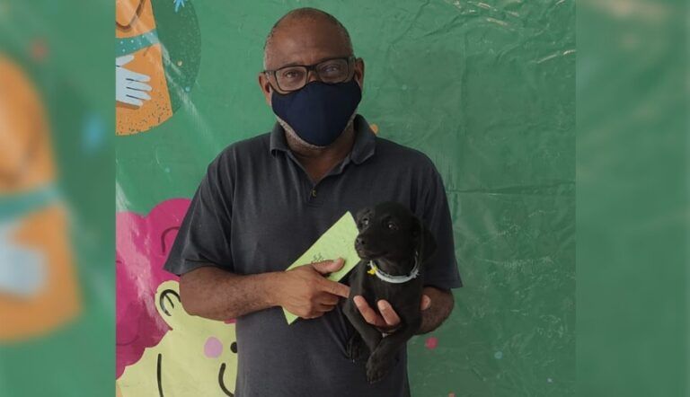 PRIMEIRO DE 2022 | Luther é o primeiro cão adotado do ano em Canoas