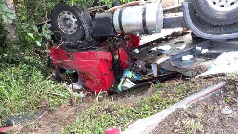 Motoristas param para saquear carga de fraldas de caminhão na BR-116