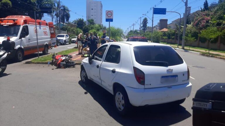 Motociclista fica ferido após colisão com carro em Canoas