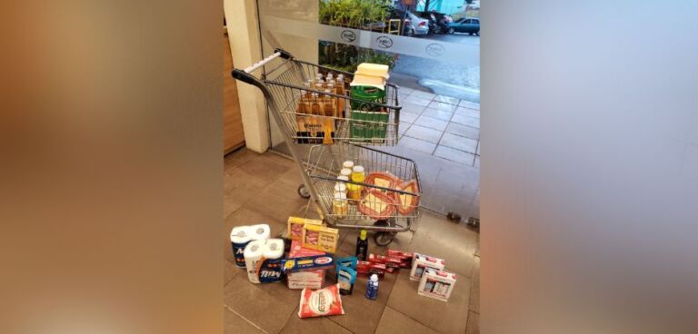 Homem é preso após tentar sair de mercado sem pagar mais de R$ 1 mil em compras