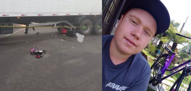 Homem morre após bater moto em caminhão