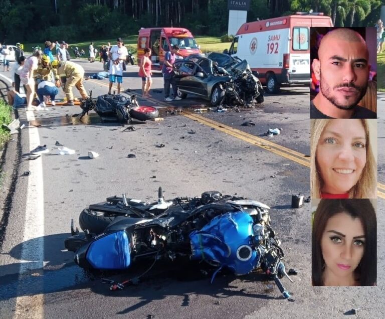 Quatro vítimas de acidente fatal entre motos e carro são identificadas