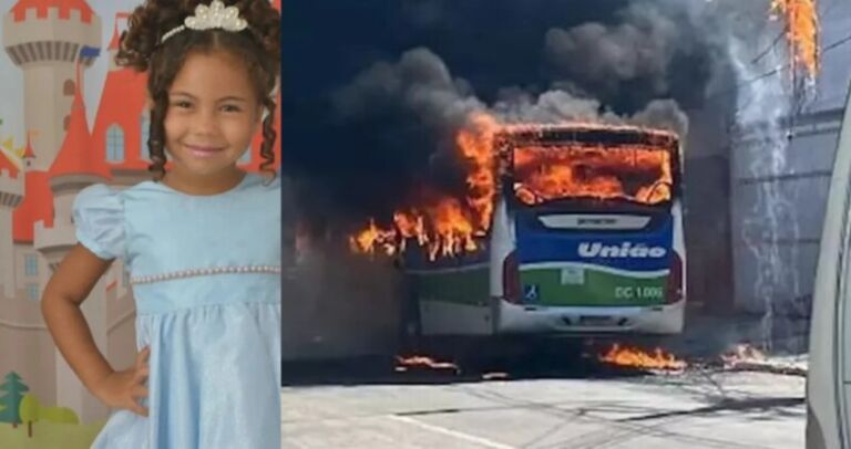 Criança de 4 anos morre queimada em ônibus