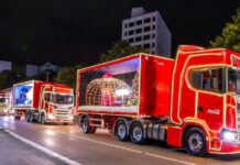 Caminhões da Caravana de Natal da Coca-Cola