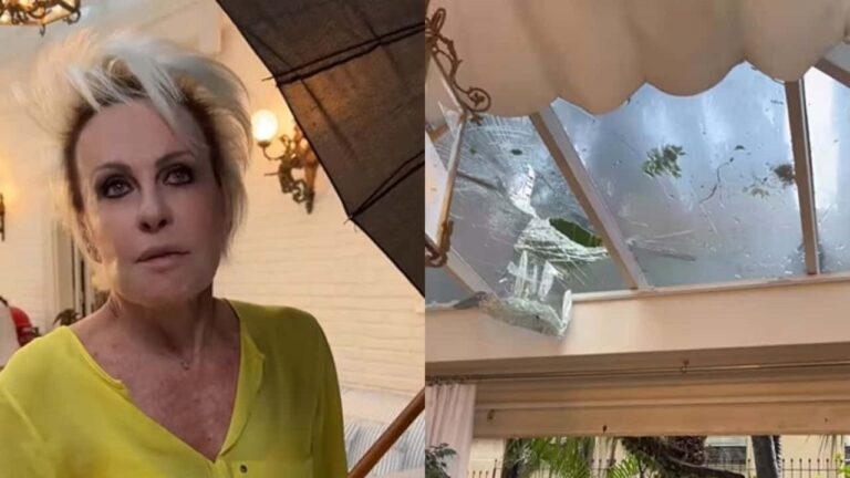 GENTE COMO A GENTE: Apresentadora Ana Maria Braga tem telhado de casa destruído após temporal