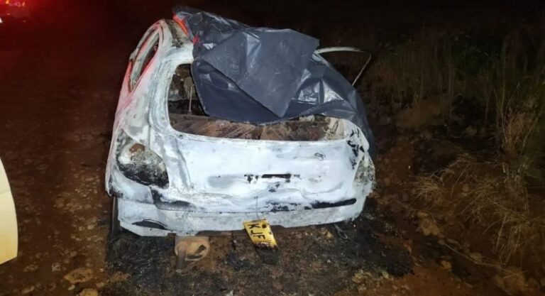 POLICIA: Corpo com marcas de tiro é encontrado carbonizado em carro incendiado