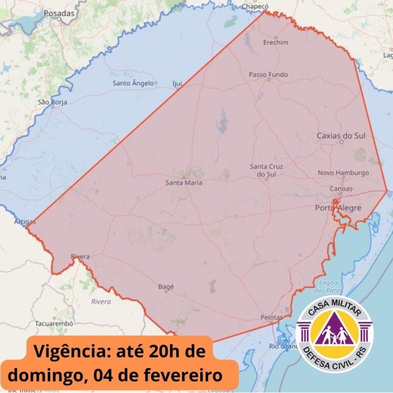 CANOAS: Defesa Civil emite alerta para temporais com vento forte e chance de granizo