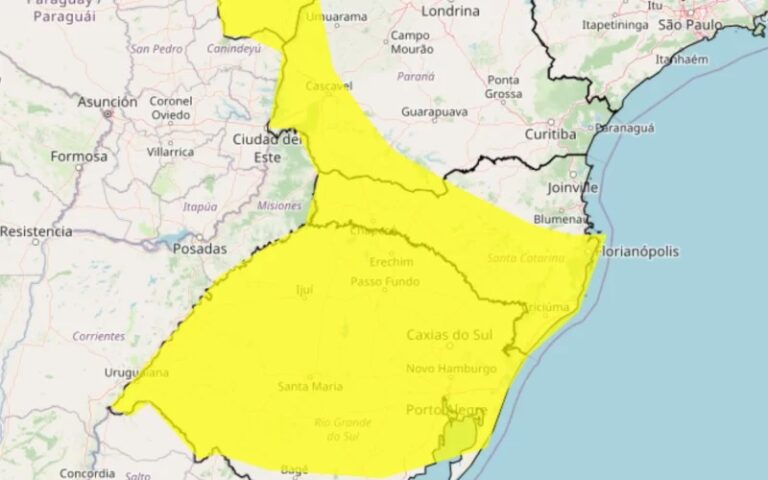 ATENÇÃO: Instituto de Meteorologia emite alerta amarelo de chuva intensa
