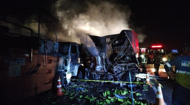 MORTE NO TRÂNSITO: Caminhoneiro morre após colisão e incêndio; Entenda o que aconteceu