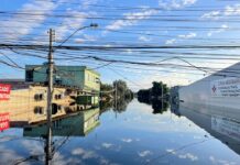 O bairro foi completamente atingido