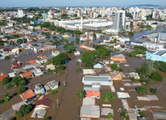 80% de Canoas foi atingida pela enchente. Atualmente, cerca de 20 mil moradores estão em abrigos. Os dados são da prefeitura