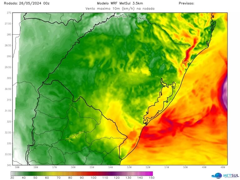 A MetSul alerta para a formação de um ciclone no Rio Grande do Sul. Ele deverá trazer chuva, vento e risco de temporais localizados
