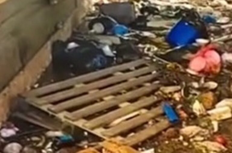 Vídeo mostra grande acúmulo de lixo e água em estação de trem