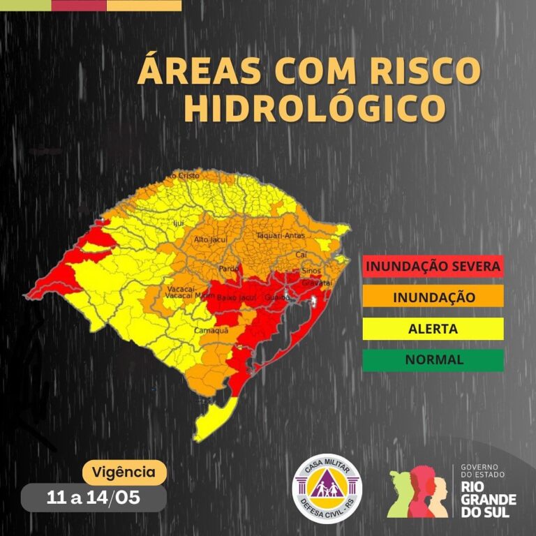 Defesa Civil emite alerta de inundação severa para Canoas e região