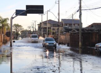 A região foi uma das mais atingidas pela enchente em Canoas.