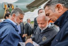 O presidente Lula chega em Canoas nesta quinta-feira (6). Ele desembarca na Base Aérea para a quarta visita ao RS desde o início da enchente
