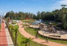 Parque de Canoas durante calor do veranico