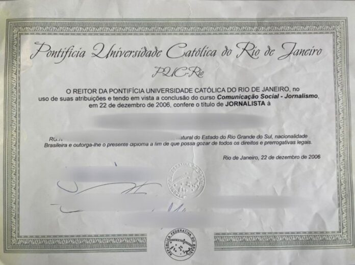 Diploma falso operação servidor Canoas