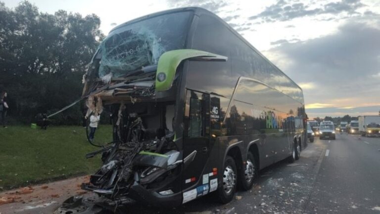 Acidente na Freeway entre ônibus e caminhão deixa motorista morto