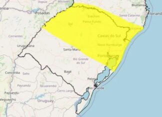 Inmet emite alerta de temporal com chance de granizo