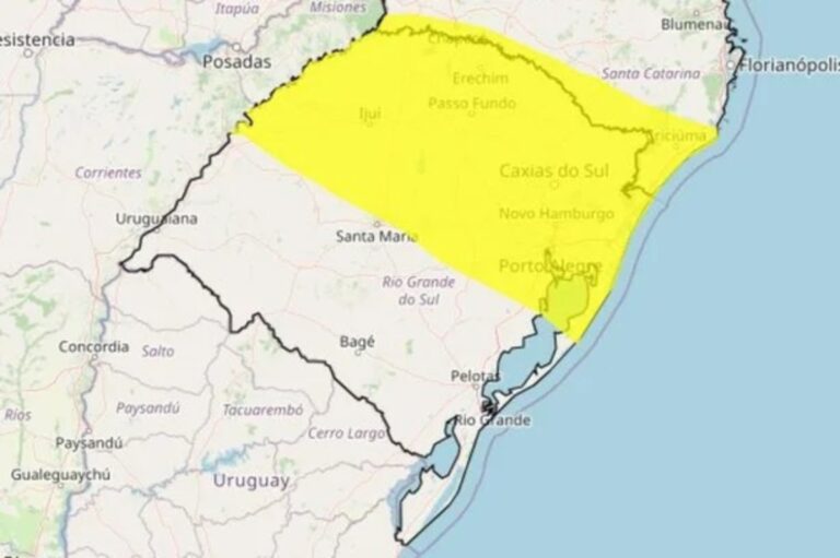 Inmet emite alerta de temporal com chance de granizo