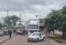 atropelada caminhão Canoas