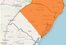 Mapa do alerta do Inmet