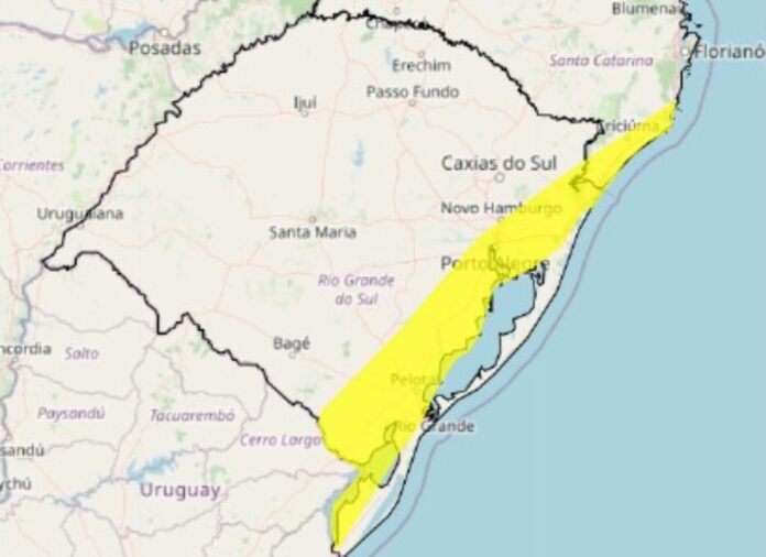 Inmet emite alerta para fortes ventos nas próximas horas