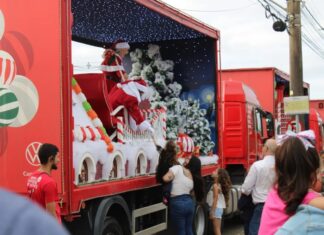 caravana coca-cola cestas enchente