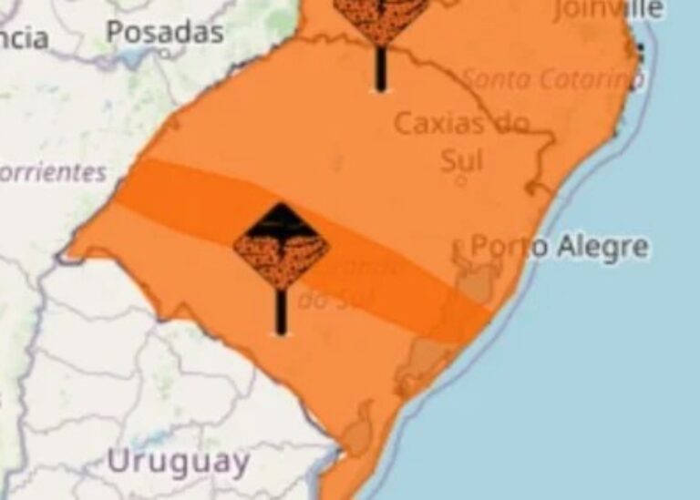 Inmet emite dois alertas laranja de temporal no RS; Veja quando