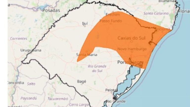 Inmet emite alerta de tempestade com risco de vento forte e granizo