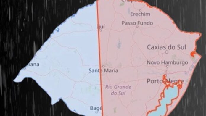 Defesa Civil alerta para chuva forte no Rio Grande do Sul