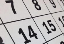 Datas dos feriados e ponto facultativo