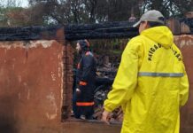 ossada carbonizada incêndio
