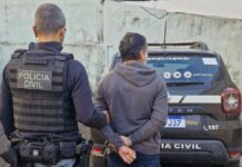 criminoso preso pela polícia em Canoas