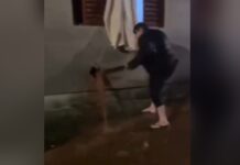 Família quebra parede de casa atingida pela chuva