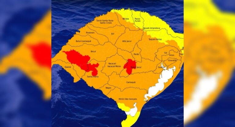 Defesa Civil emite alerta de inundação no Rio Grande do Sul