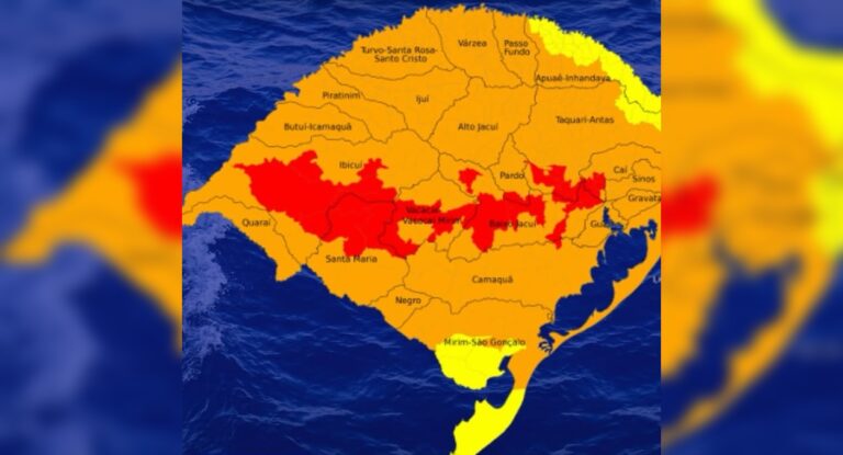 Defesa Civil emite alerta de inundação no Rio Grande do Sul
