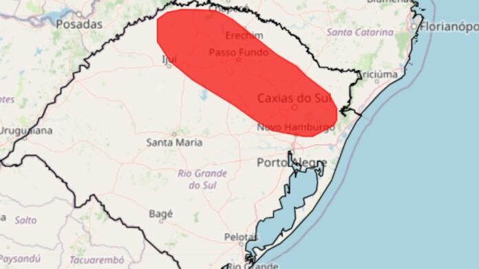 mapa rio grande do sul alerta vermelho
