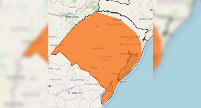 Inmet emite alerta de chuva forte para o Rio Grande do Sul