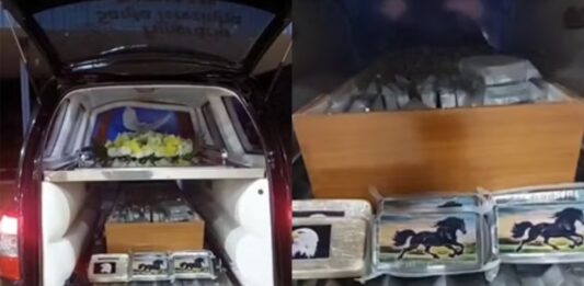 PRF encontra cocaína em caixão e prende motorista de carro funerário