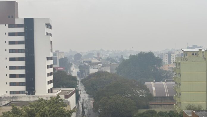 na foto, alerta da defesa civil para chuva em Canoas