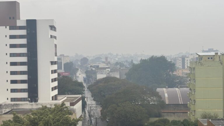 na foto, alerta da defesa civil para chuva em Canoas