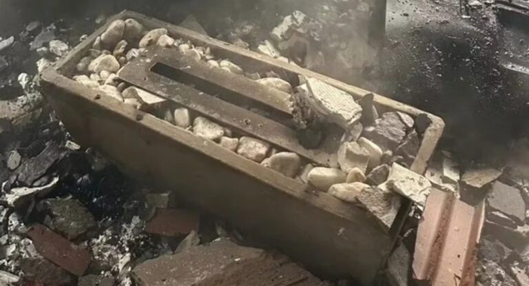 Explosão em lareira causa incêndio em residência