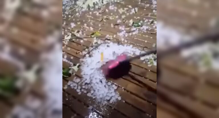 Chuva de granizo causa estragos em residências e assusta moradores