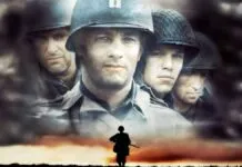 foto mostra poster do filme O resgate do soldado Ryan, que estreou em 24 de julho de 1998