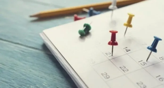 Imagem de calendário; 9 de julho é feriado? Saiba na reportagem