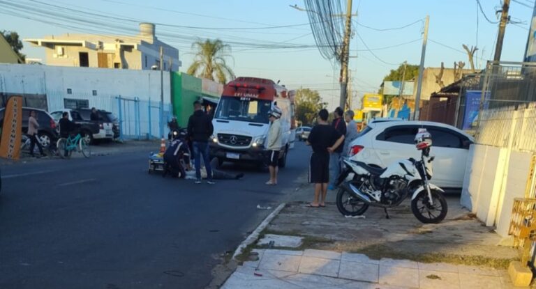 Acidente deixa motociclista ferido em Canoas