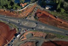 Na foto, as obras na BR-386 em Nova Santa Rita