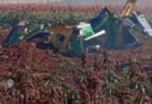 Na foto, o avião da esquadrilha da fumaça que sofreu acidente